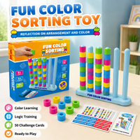 Logic Sequence Training Toy, Color Matching Game, Montessori Early Learning Tool, 50 Challenge Cards