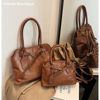 MOODS Retro Underarm Shoulder Bags For Women 2025 Luxury Designer Handbag Two Sized Large Capacity Business Commute Shopper Tote