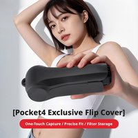 Quick-Access Flip Cover Case for DJI Pocket 4 Magnetic Filter Storage Hard Shell with Soft Silicone Interior Protective Housing