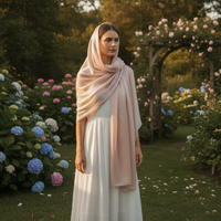 Fashion Solid Color Silk Scarf Shining Long Chiffon Hijab Veil Chiffon Soft Ramadan Long Scarf Outdoor