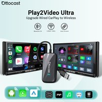 OTTOCAST Play2Video Ultra Wireless CarPlay AI BoxVideo Streaming forCar YouTube Netflix IPTV Plug&Play for Factory Wired CarPlay