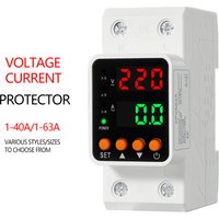 Digital Adjustable 40A 63A DIN Automatic Reset Overvoltage Undervoltage Overcurrent and Overload Protector for Household AC 220V