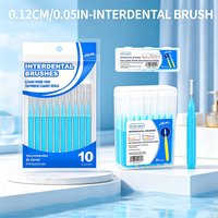 Portable Dental Interdental Cleaners 0.12cm/0.05in Thin Teeth Gap Brush Disposable Interspace Tooth Cleaning for Daily Oral Care