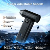 150000RPM X8 Turbo Jet Fan Blower With Light 5 Gear Powerful Air Duster Electric Air Blower Vacuum Mini Dust Cleaner Violent Fan