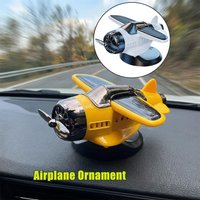 Car Solar Powered Dashboard Ornament Rotating Airplane Interior Decoration for Auto Dashboard Styling and Personalized Decor