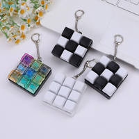 ♤Keyboard Fidget Toy Keychain – 3x3 Push Pop Bubble Sensory Toy for Stress Relief & ADHD