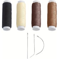 4 set Nylon Hair Track Weft Weave Sew Thread + Needle J+I+C 4 colors For Hair Extension Accessories for Clip Extensions Wig Tool