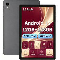 Paitanry 11-Zoll-Tablet-PC Unisoc T606 Octa-Core 12 GB RAM (6+6 virtuell) 128 GB ROM Android 15 GMS-zertifiziertes Tablet 8000 mAh 18 W schnelles Laden 2,4G+5G WLAN Bluetooth 5.0 GPS Globale Tablets