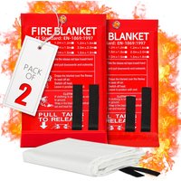 Pack Of 2 Fire Blanket Fiberglass Fire Emergency Rescue Shelter Flame Retardant Escape Survival Safety Cover image 3