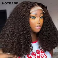 400 Density Wear And Go Kinky Curly 360/13×4/13×6HD Lace Frontal Wig With Transparent Lace Wig Glueless Wig Human Hair For Women
