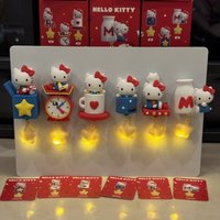 Kawaii Hello Kitty Refrigerator Magnet Cute Cartoon Retro Restaurant Series Blind Box Star Glowing Refrigerator Magnet Gift
