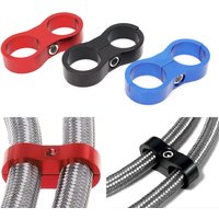 Black/Red/Blue AN4 AN6 AN8 AN10 AN12 Braided Rubber Hose Line Clamp Aluminum Anodized Line Separator Separator Divider Clamp Kit