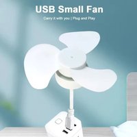 Portable White USB Fan Silent Adjustable Hose Desktop Fan Mini Mobile Phone Fan Energy-saving Cooling Fan for Student Dormitory