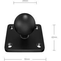 1 Inch 25mm Ball Mount Base Adapter with Aluminum Alloy Square Ball Plate Support Compatible with 1 inch Mount Double Socket Arm