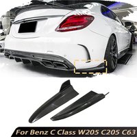 Carbon Fiber Rear Bumper Splitters Aprons Flaps for Mercedes Benz C Class W205 C205 C63 2015-2019 Car Rear Splitters Spoiler