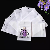100 white pearl film ziplock bags small commodity translucent digital accessories packaging bags custom printed logo