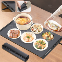 Electric Food Warmer Plate Foldable Warming Tray Plate Silicone Warmer Mat Food Fast Heating Portable Warming Tray 8 Tem Setting
