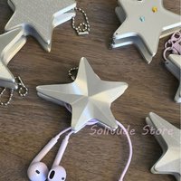Y2K Subculture Harajuku Pentagram 3D Printed Headphone Keychain Data Cable Organizer Bag Pendant Decoration Accessories