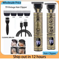 T9 Vintage Hair Trimmer Portable Hair Cutting Machine USB Fast Charging Shaver Barber Cordless Hair Clipper For Men's Barbe