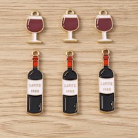 10pcs Cute Enamel Drink Red Wine Cup Charms Pendants for Drop Earrings Necklaces Bracelet DIY Crafts Jewelry Making Accessories