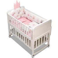 2025 European Style Convertible Solid Wood Baby Crib White Multifunction Toddler 0-3 Years
