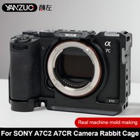 YANZUO 1/4 Hole Cameras Cage Quick Release Stabilizer Camera Metal Protective Frame for SONY A7C2 A7CR Camera Rabbit Cage Kit
