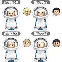 Figurines d'astronautes MOC, blocs de construction, ouvriers de la ville, accessoires d'aviation spatiale, briques, jouets, cadeau pour enfants