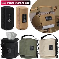 Outdoor Tissue Case Portable Roll Paper Storage Holder Polyester Waterproof Hanging Napkin Holder for Picnic Camping Hiking