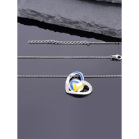 Huitan Unique Design Sporty Style Volleyball Heart Pendant Necklace Inlaid Shiny Cubic Zirconia For Lady Party Daily Accessories