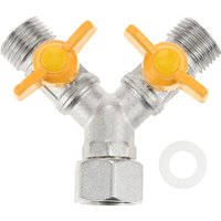 3-way Switching Valve Faucet Connector G1/2 Water Distributor W/Shut-off Valve Tap Splitter for Washing Machine Home Garden Hose