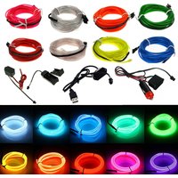 Flexible Neon Glow Car Light EL Wire LED Waterproof Rope DIY Car, Party, Room, Clothing Decoration, 1m, 2m, 3M, 4M, 5m