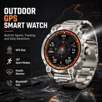 GEJIAN 1.8 "HD Screen Outdoor Sports Smart Watch GPS Sports with Compass Heart Rate Health Monitoring IP68 Waterproof Smartwatch