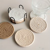 Absorbent Coasters Set, Minimalist Drink Mats for Coffee Table Home Decor, Bar Housewarming Gift