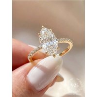 925 Sterling Silver Classic Fashion 1-3Carat Marquise Zircon Ring For Women Engagement Wedding Luxury High Quality Fine Jewelry