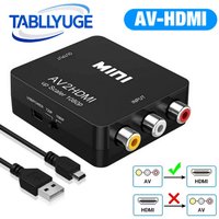 HD 1080P RCA AV to HDMI-compatible Converter with USB Cable Mini AV2HDMI Adapter Support NTSC PAL Output AV To HDMI-compatible