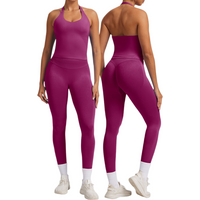 2PCS Seamless Sports Set Women's Tracksuit Fitness Tank Top Bra Yoga Suit Shockproof Running Leggings Gym Yoga Sets Sportswear