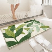 VIKAMA Bathroom Anti Slip Absorbent Carpet Leaf Pattern Soft Skin Friendly Bathroom Mat Anti Slip Easy To Clean Home DecorCarpet