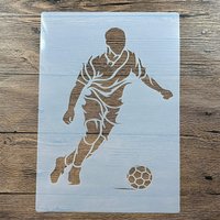 A4 29 *21cm DIY Stencils wall Painting Scrapbook Coloring Embossing Album Decorative Paper Card Template wall Footballers