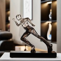 Exquisite Blue Crystal Sculpted Running Man Statue for Home Office Decoration Unique Crystal Runner Sculptures and Figurines