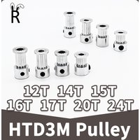 HTD3M 12T 14T 15T 16T 17T 20T 24Teeth Timing Belt Pulley Bore3 4 5~12 14 15mm 3M Pulley Width 6 10 15mm HTD 3M Synchronous Wheel