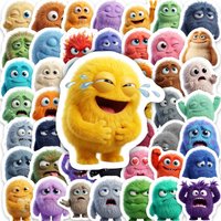 50-Pack Cute Plush Monster Fun Expression Graffiti Stickers for Notebook Guitar Luggage Helmet Decorations Art Supplies