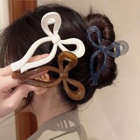 Bow Hair Claw Crab Large Ponytail Hair Accessories for Women Solid Acrylic Bowknot Hair Clips Hairpins Girls Barrettes Headbands