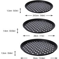 Round Pizza Pan With Holes 13 Inch Nonstick Perforated Baking Steel Plate For Homemade Oven Kitchen Pizza