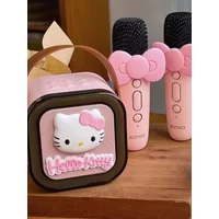 Cartoon Karaoke Machine Anime Hello Kitty Wireless Bluetooth Speaker Cute Kuromi Usb Music Player Microphone Kid Gift Kawaii New