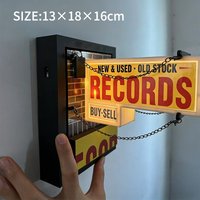 Retro Record Store Wall Light Vintage Music Shop Decor Lamp for Vinyl Collector Unique Gift for Music Lovers