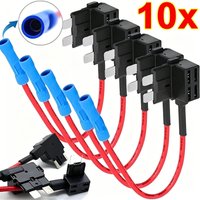 10pcs 12V Car Fuse Holder Add-a-circuit TAP Adapter Micro Standard ATM APM Blade MINI Medium Simple Safety Device Auto Fuse