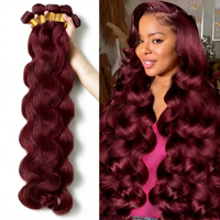 Body Wave 99J Burgundy Bundles Brazilian Human Hair 30 32 Inch Wine Red Colored Bundles Curly Wave Bundle Deals For Extensions