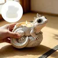 Lizard spiral shape succulent plant flowerpot resin silicone mold gecko lizard candle cup storage box cement gypsum mold holiday