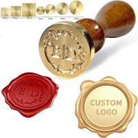Custom Wax Seal Stamp, Personalised Wax Seal Stamp Kit with Letter Logo,25/30/40/50mm Round/Square Wax Sealing Head for Wedding