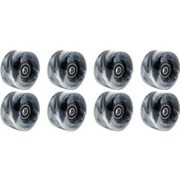 A89E-8 Pcs Roller Skate Wheels With Bearings For Double Row Skating And Skateboard 32Mm X 58Mm 82A,Black